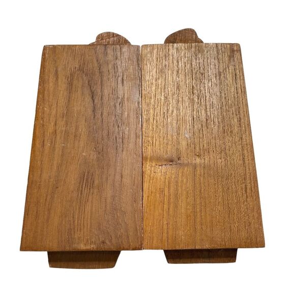 Vintage Hand Carved Praying Women Wooden Bookends - Picture 8 of 9